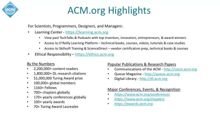 acm org highlights