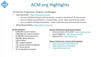 ACM.org Highlights  For Scientists, Programmers, Designers, and Managers:    Learning Center -