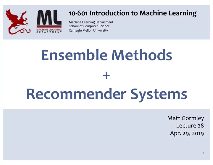 ensemble methods recommender systems