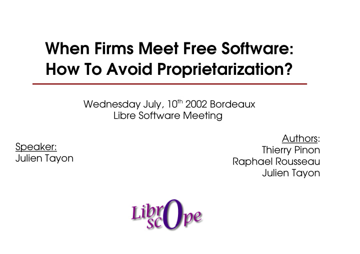 when firms meet free software how to avoid