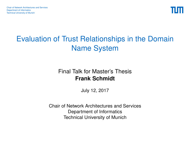 evaluation of trust relationships in the domain name