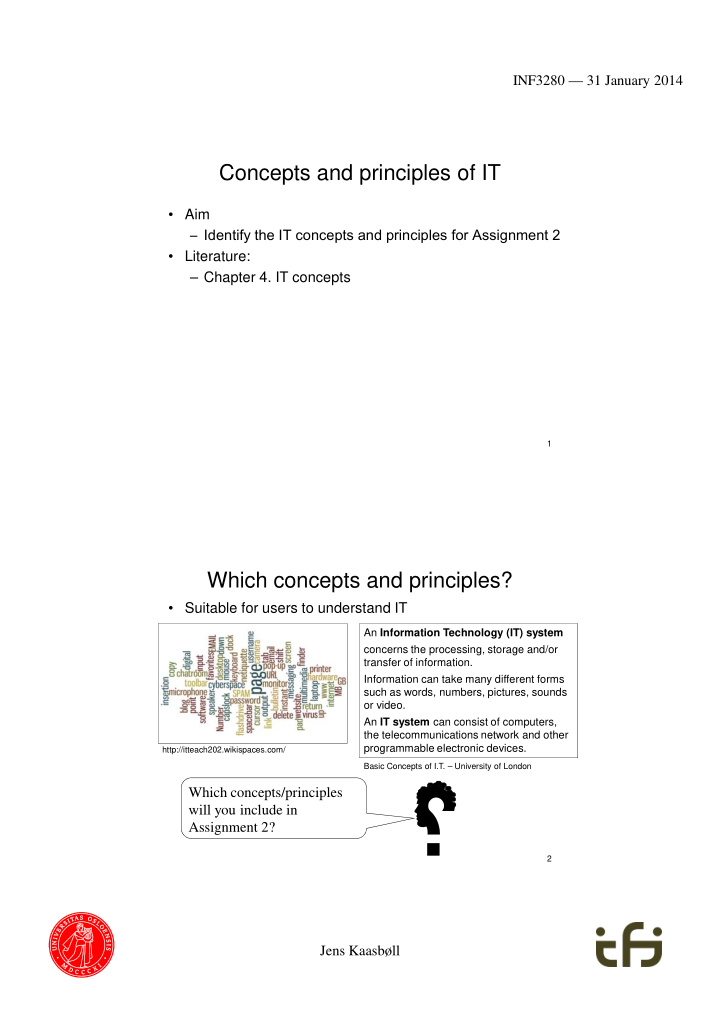 concepts and principles of it