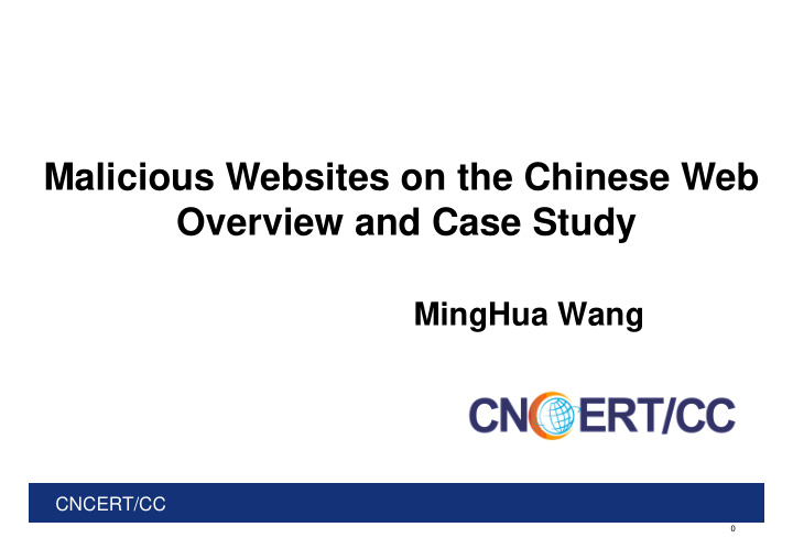 malicious websites on the chinese web overview and case