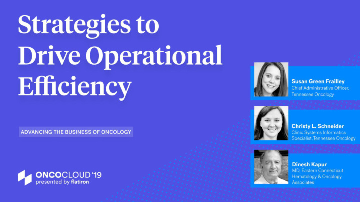 strategies to drive operational efficiency