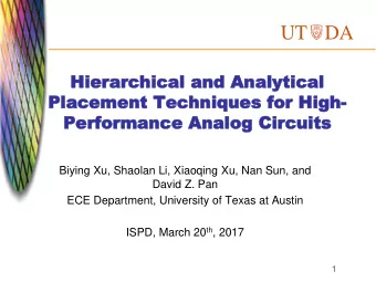 UT  DA  Hierarchical and Analytical  Hierarchical and Analytical  Pla  Placement T  cement