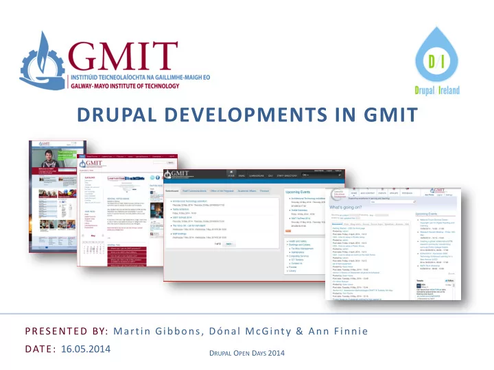 drupal developments in gmit