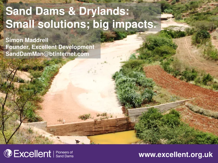 sand dams amp drylands
