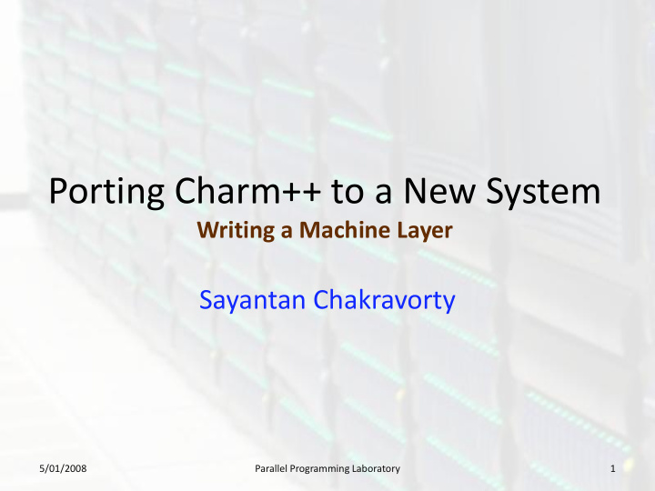 porting charm to a new system