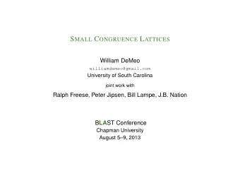 H OW TO FIND A FINITE ALGEBRA WITH A GIVEN CONGRUENCE LATTICE ? H OW TO FIND A FINITE ALGEBRA WITH