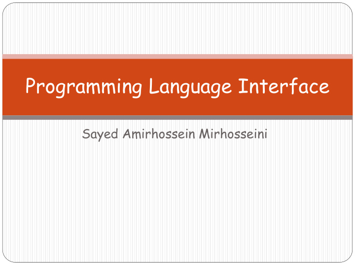 programming language interface