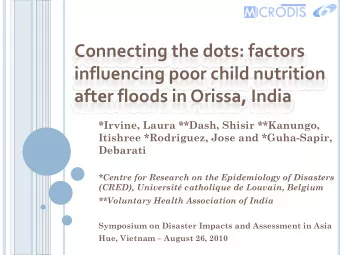 Connecting the dots: factors influencing poor child nutrition after floods in Orissa, India