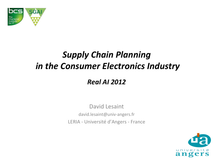 supply chain planning