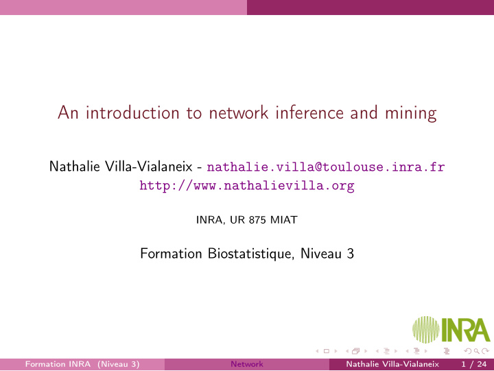 an introduction to network inference and mining