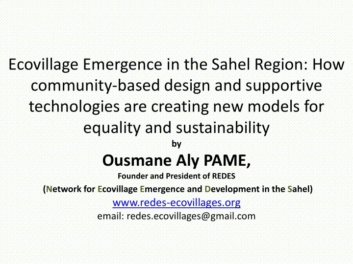 community based design and supportive