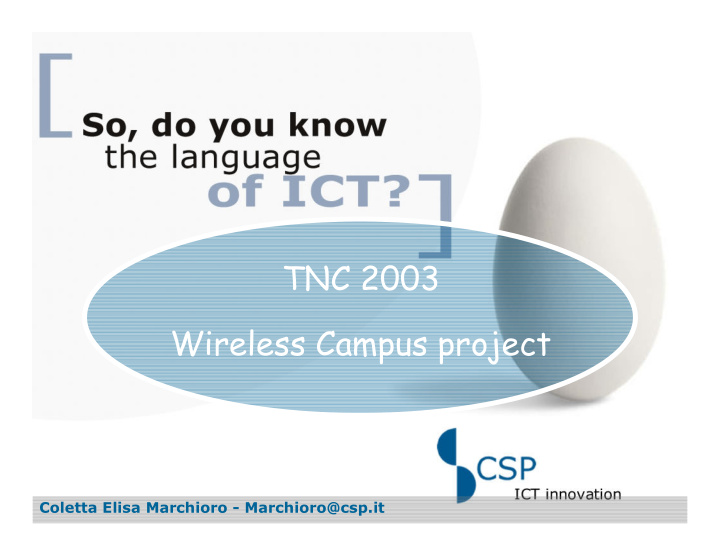 tnc 2003 wireless campus project
