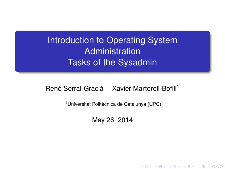 introduction to operating system administration tasks of