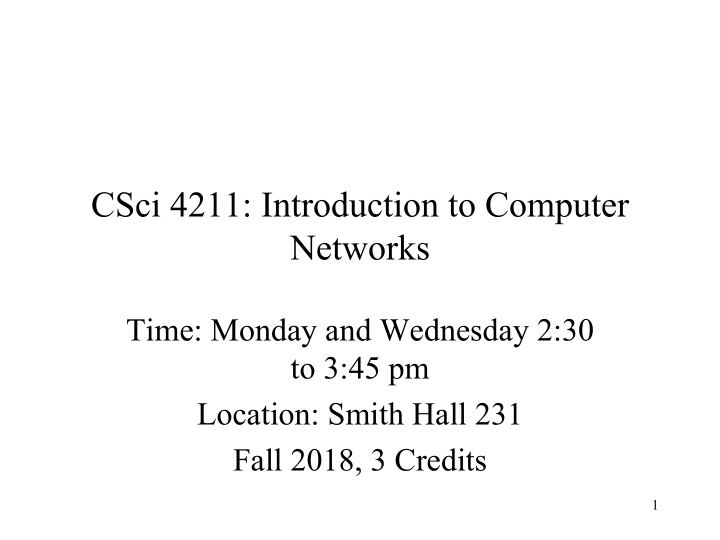 csci 4211 introduction to computer networks