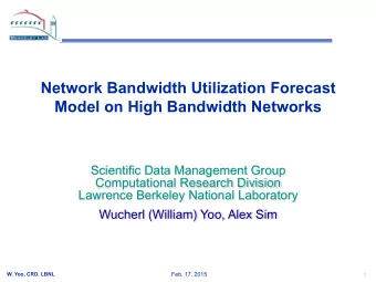 Network Bandwidth Utilization Forecast  Model on High Bandwidth Networks  Scientific Data