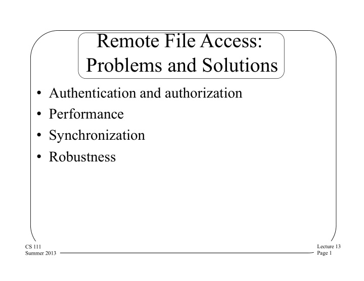 remote file access problems and solutions