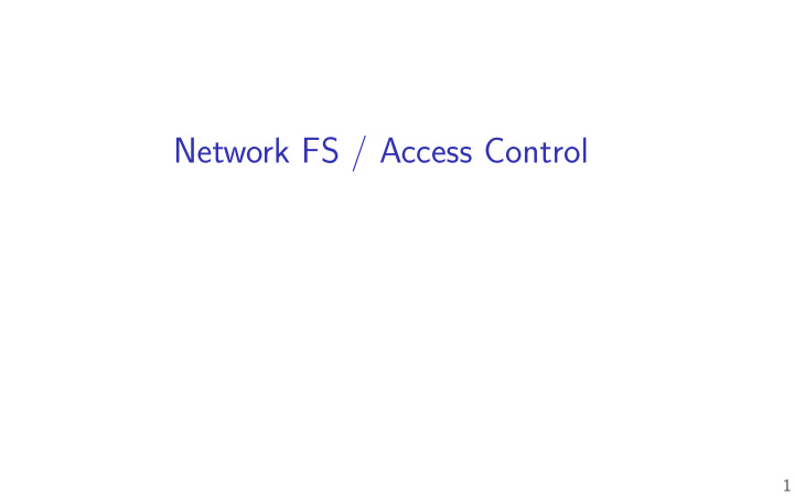 network fs access control