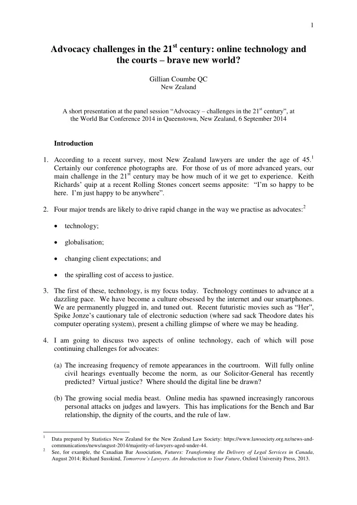 advocacy challenges in the 21 st century online