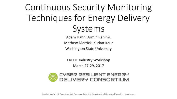 continuous security monitoring techniques for energy