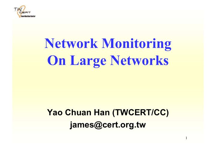 network monitoring on large networks