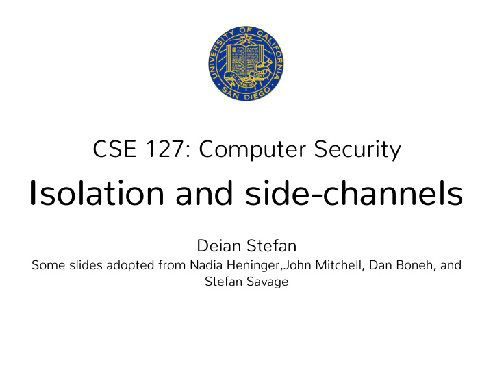 isolation and side channels