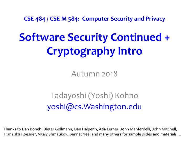 software security continued