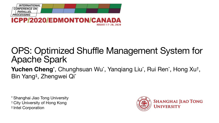 ops optimized shuffle management system for apache spark