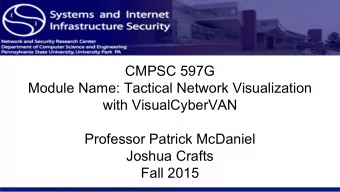 Ad Hoc Network Visualization  Module Name: Tactical Network Visualization  with VisualCyberVAN