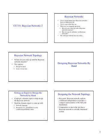 Bayesian Networks    Youve heard about how Bayesian networks  have revolutionized AI