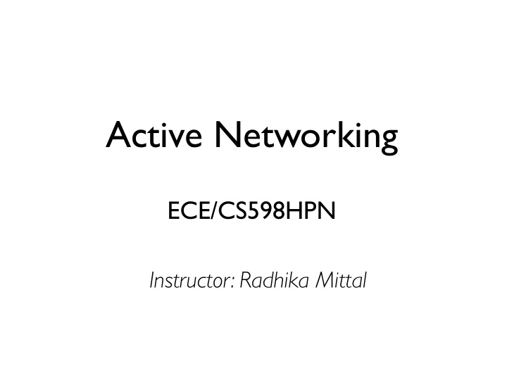 active networking