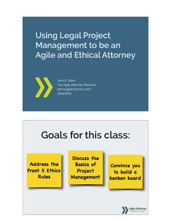 Goals for this class:  Discuss the  Address the  Basics of  Convince you  Front 5 Ethics  Project