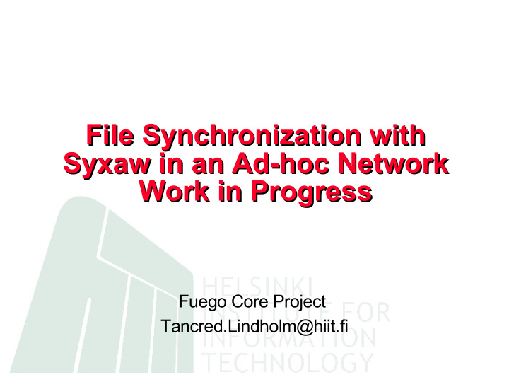 file synchronization with file synchronization with syxaw