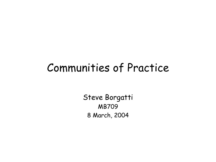 communities of practice