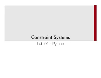 Lab 01 - Python  General Information:  Python is a scripting language  Object based  Designed