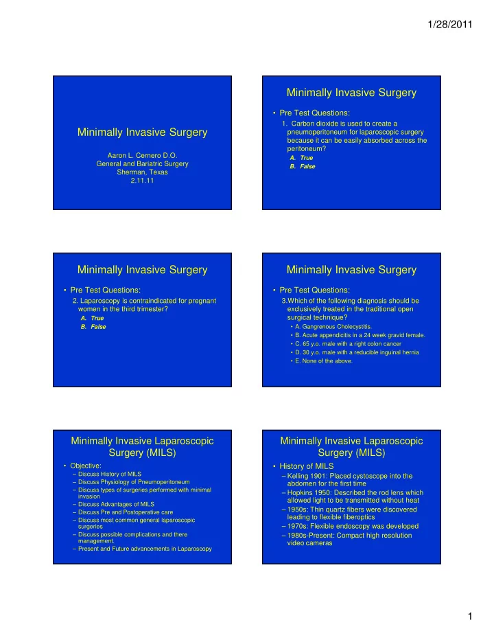 minimally invasive surgery