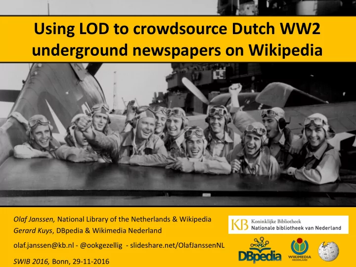 using lod to crowdsource dutch ww2 underground newspapers