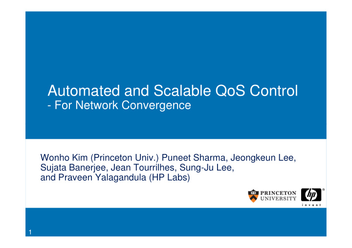 automated and scalable qos control