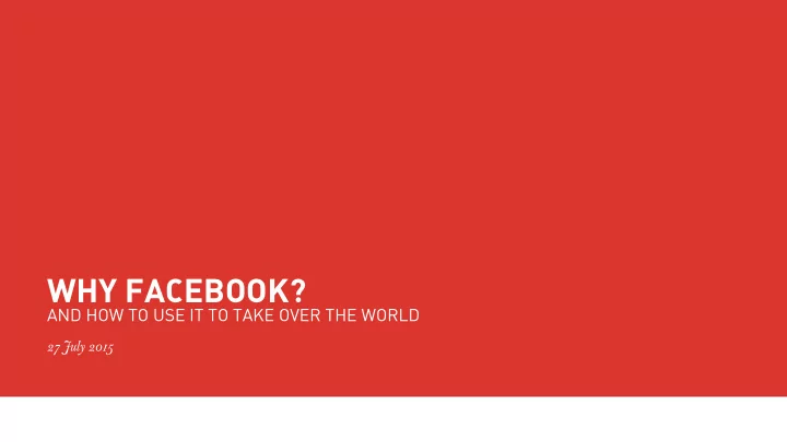 why facebook