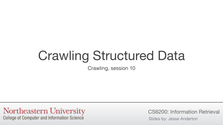 crawling structured data