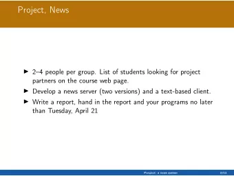 Project, News I 24 people per group. List of students looking for project  partners on the