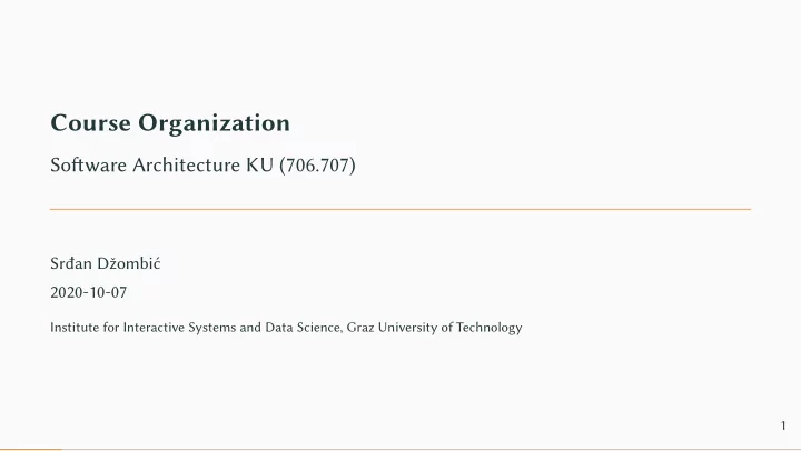course organization