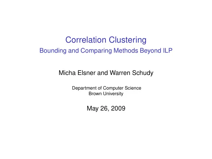 correlation clustering