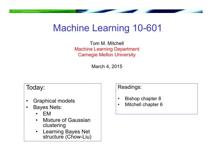 machine learning 10 601