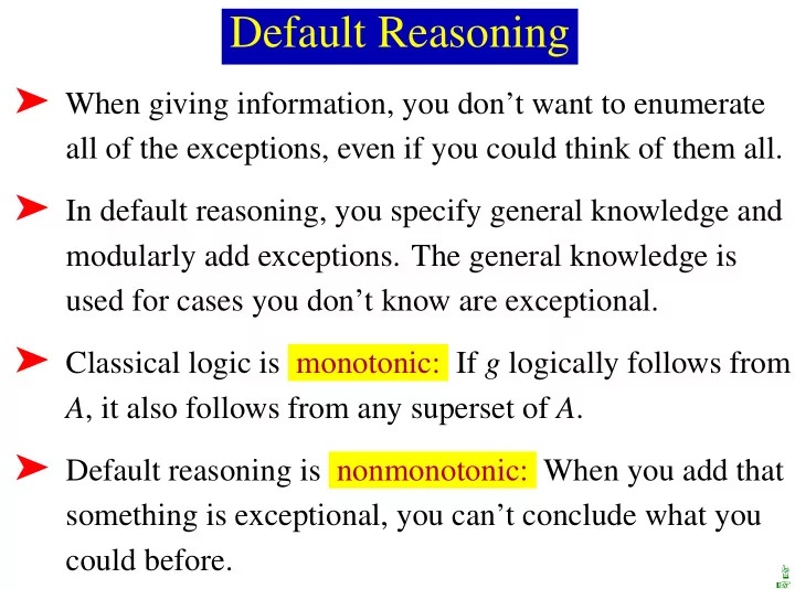 default reasoning