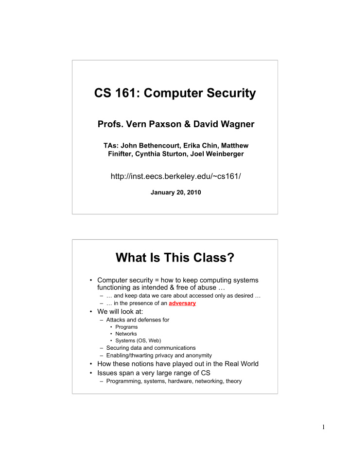 cs 161 computer security