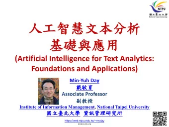 (Artificial Intelligence for Text Analytics:
