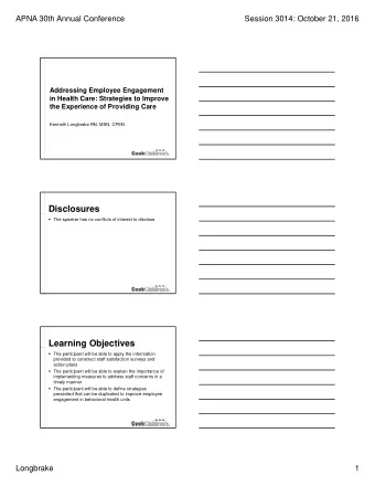 Disclosures  The speaker has no conflicts of interest to disclose  Learning Objectives  The